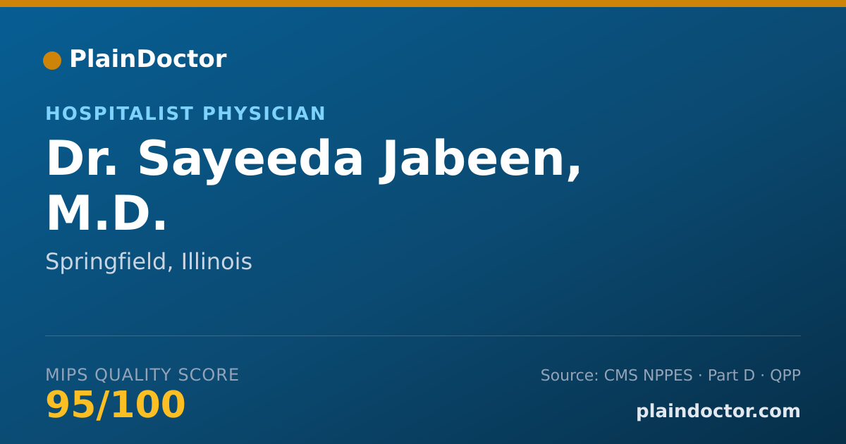 Shareable card for Sayeeda Jabeen, M.D. - Hospitalist Physician, Springfield, IL
