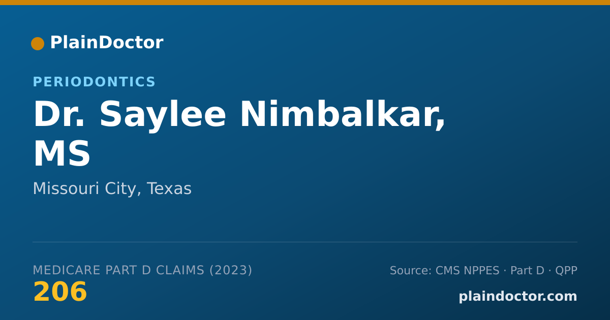 Shareable card for Saylee Nimbalkar, MS - Periodontics, Missouri City, TX