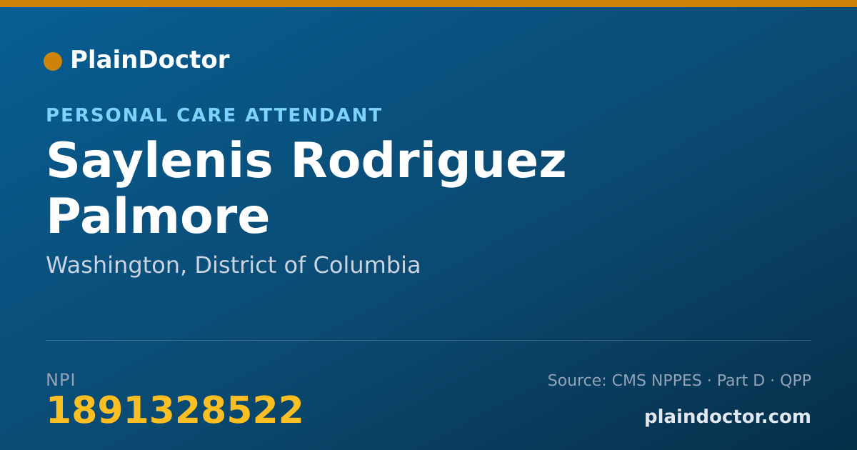 Shareable card for Saylenis Rodriguez Palmore - Personal Care Attendant, Washington, DC