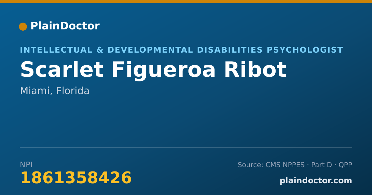 Shareable card for Scarlet Figueroa Ribot - Intellectual & Developmental Disabilities Psychologist, Miami, FL