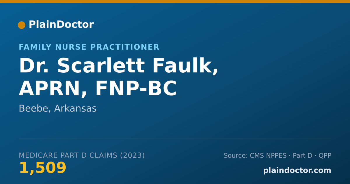 Shareable card for Scarlett Faulk, APRN, FNP-BC - Family Nurse Practitioner, Beebe, AR