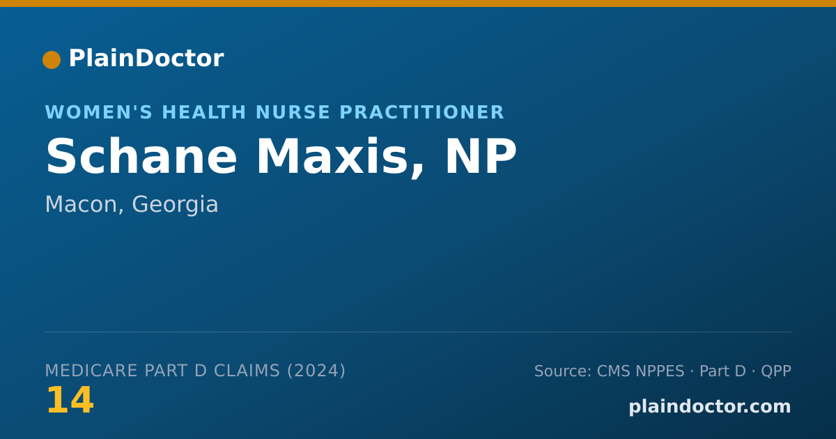 Shareable card for Schane Maxis, NP - Women's Health Nurse Practitioner, Macon, GA