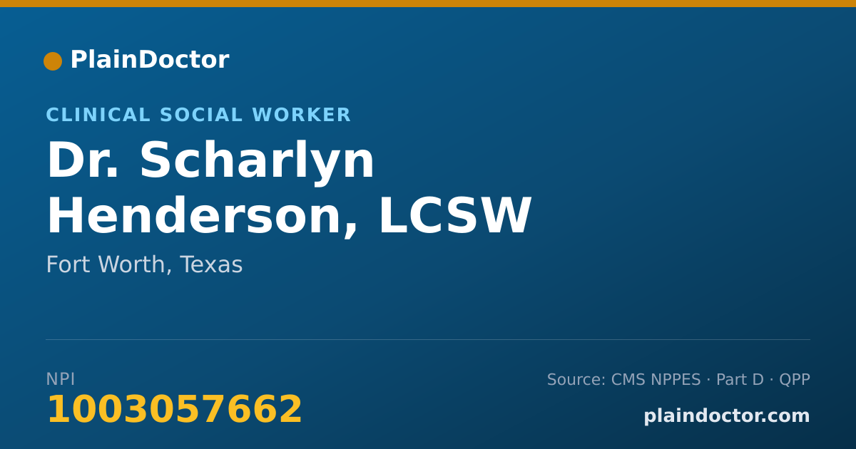 Shareable card for Scharlyn Henderson, LCSW - Clinical Social Worker, Fort Worth, TX