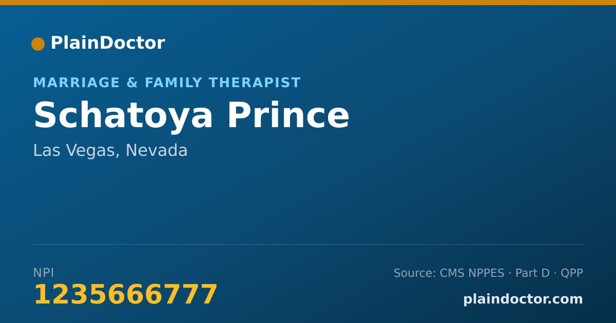 Shareable card for Schatoya Prince - Marriage & Family Therapist, Las Vegas, NV