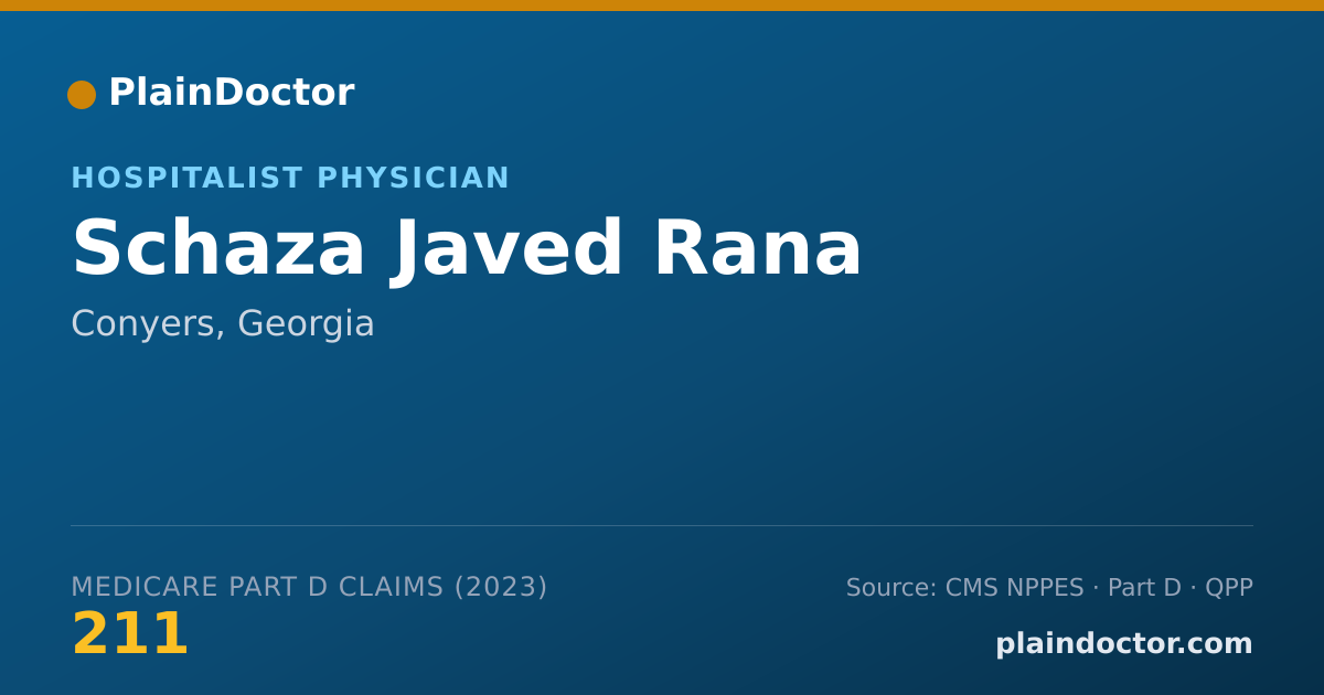 Shareable card for Schaza Javed Rana - Hospitalist Physician, Conyers, GA
