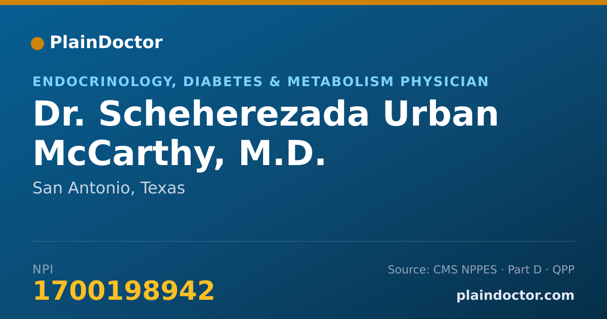 Shareable card for Scheherezada Urban McCarthy, M.D. - Endocrinology, Diabetes & Metabolism Physician, San Antonio, TX