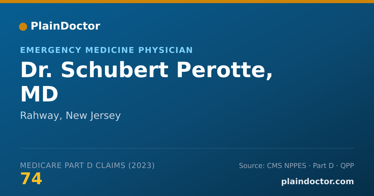 Shareable card for Schubert Perotte, MD - Emergency Medicine Physician, Rahway, NJ
