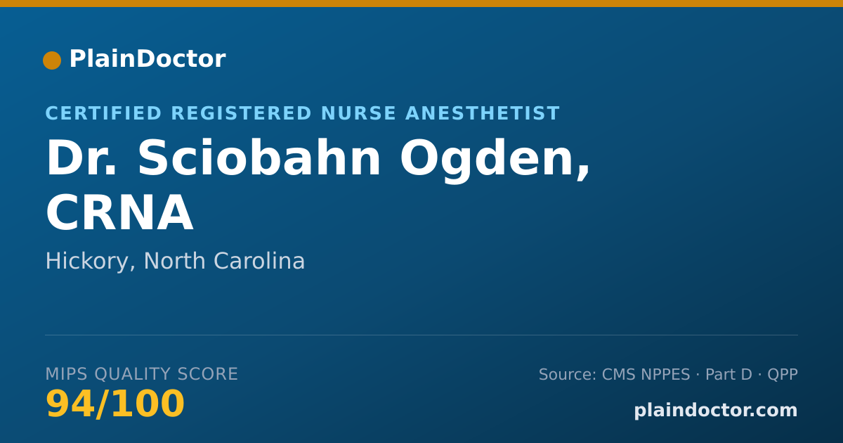 Shareable card for Sciobahn Ogden, CRNA - Certified Registered Nurse Anesthetist, Hickory, NC