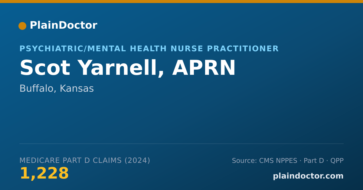 Shareable card for Scot Yarnell, APRN - Psychiatric/Mental Health Nurse Practitioner, Buffalo, KS