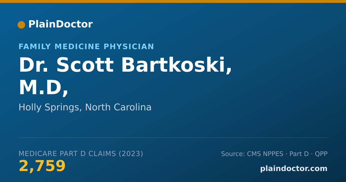 Shareable card for Scott Bartkoski, M.D, - Family Medicine Physician, Holly Springs, NC