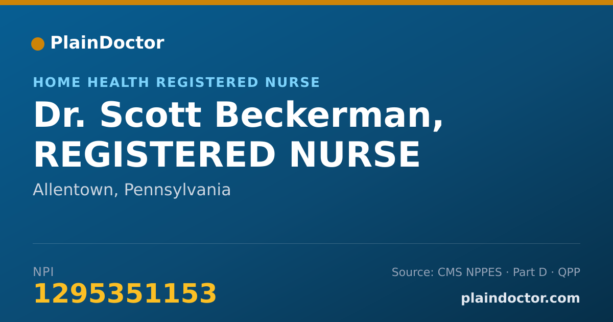 Shareable card for Scott Beckerman, REGISTERED NURSE - Home Health Registered Nurse, Allentown, PA