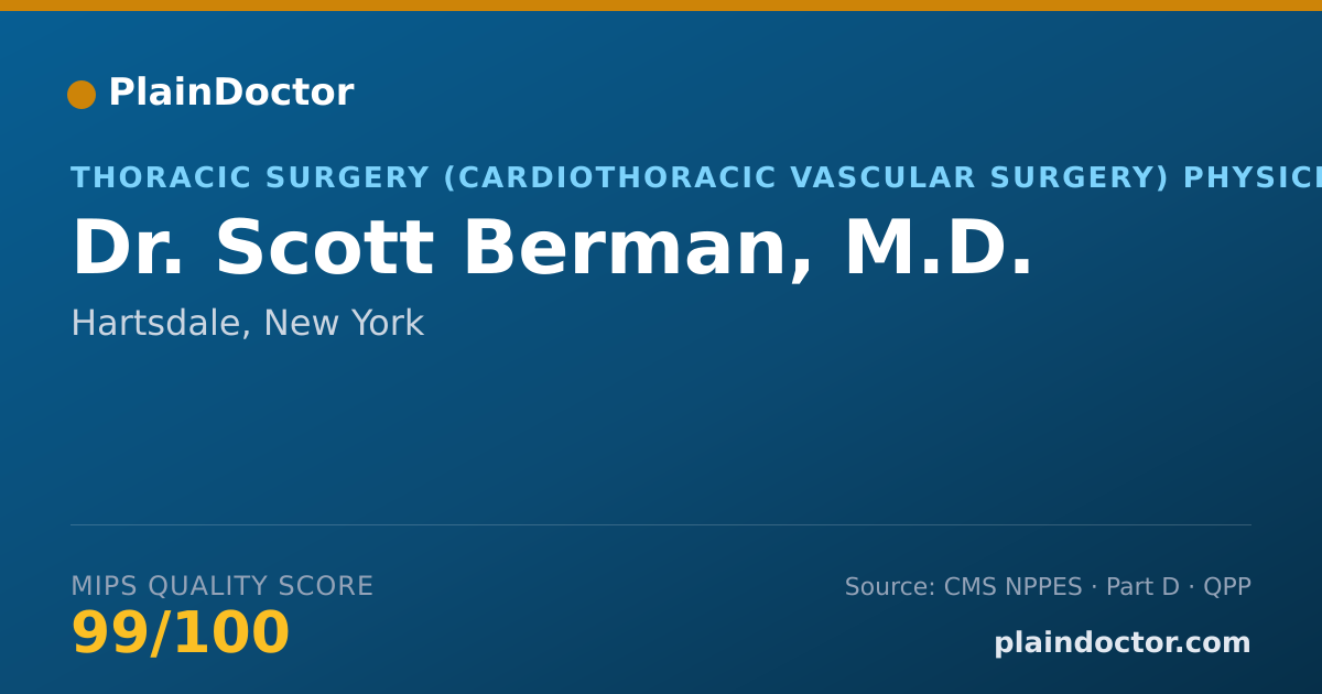 Shareable card for Scott Berman, M.D. - Thoracic Surgery (Cardiothoracic Vascular Surgery) Physician, Hartsdale, NY