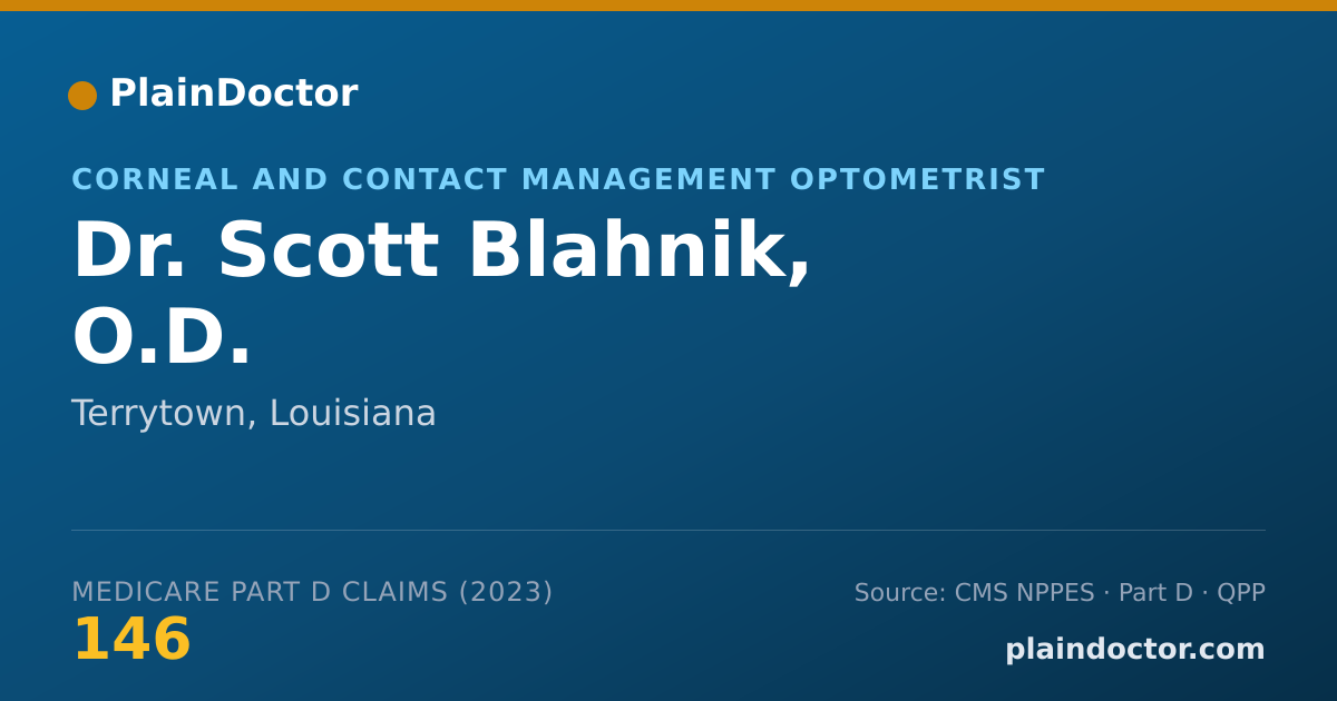 Shareable card for Scott Blahnik, O.D. - Corneal and Contact Management Optometrist, Terrytown, LA