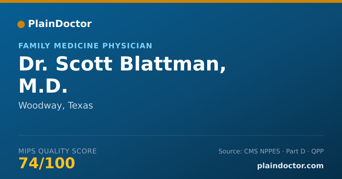Shareable card for Scott Blattman, M.D. - Family Medicine Physician, Woodway, TX