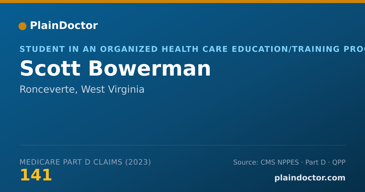 Shareable card for Scott Bowerman - Student in an Organized Health Care Education/Training Program, Ronceverte, WV