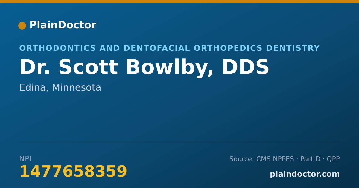 Shareable card for Scott Bowlby, DDS - Orthodontics and Dentofacial Orthopedics Dentistry, Edina, MN