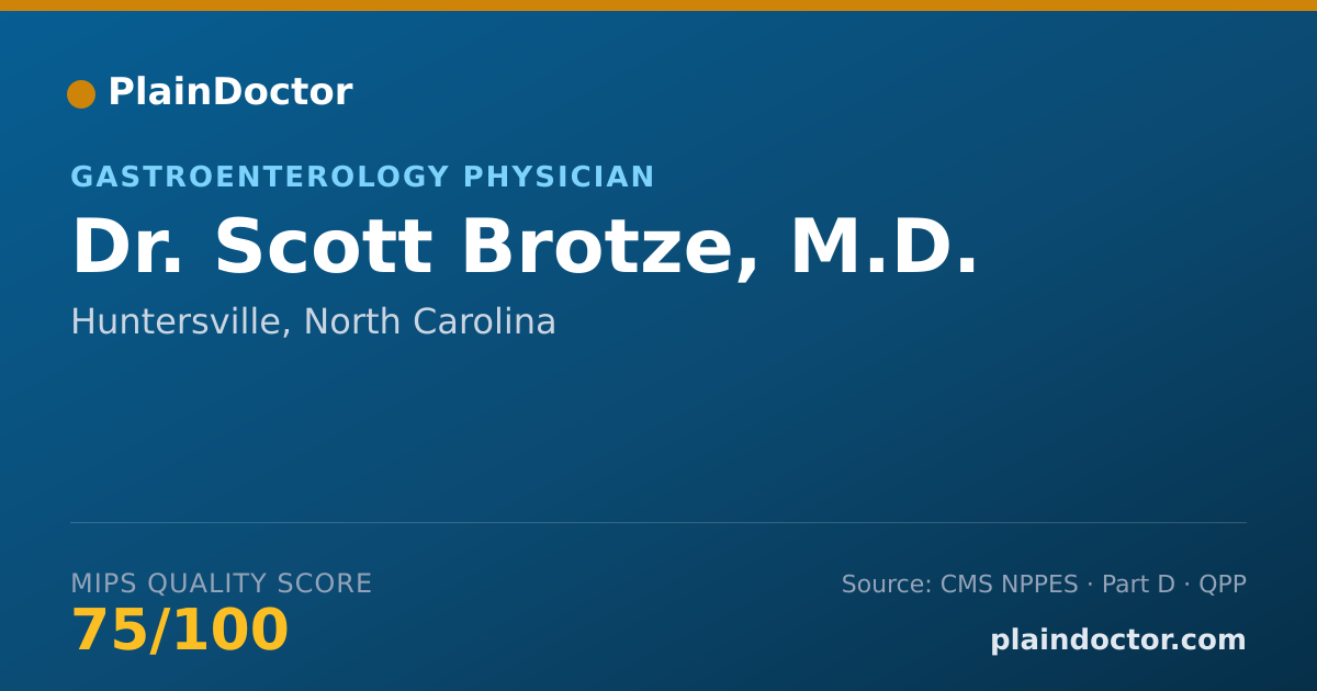 Shareable card for Scott Brotze, M.D. - Gastroenterology Physician, Huntersville, NC