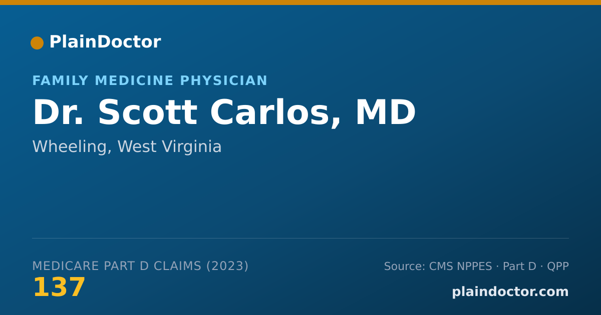 Shareable card for Scott Carlos, MD - Family Medicine Physician, Wheeling, WV