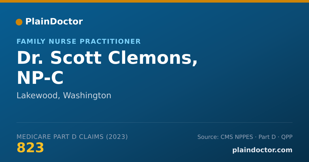 Shareable card for Scott Clemons, NP-C - Family Nurse Practitioner, Lakewood, WA