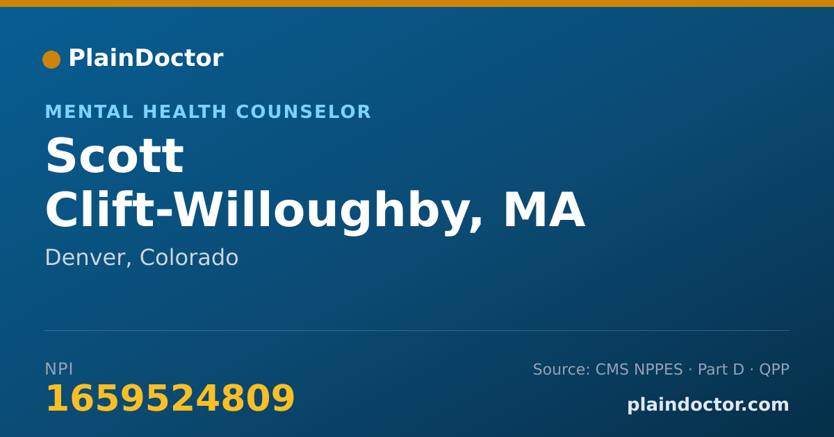 Shareable card for Scott Clift-Willoughby, MA - Mental Health Counselor, Denver, CO