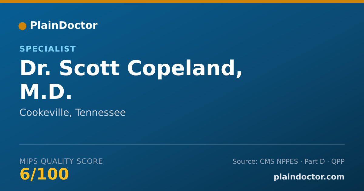 Shareable card for Scott Copeland, M.D. - Specialist, Cookeville, TN