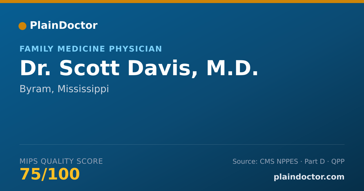 Shareable card for Scott Davis, M.D. - Family Medicine Physician, Byram, MS