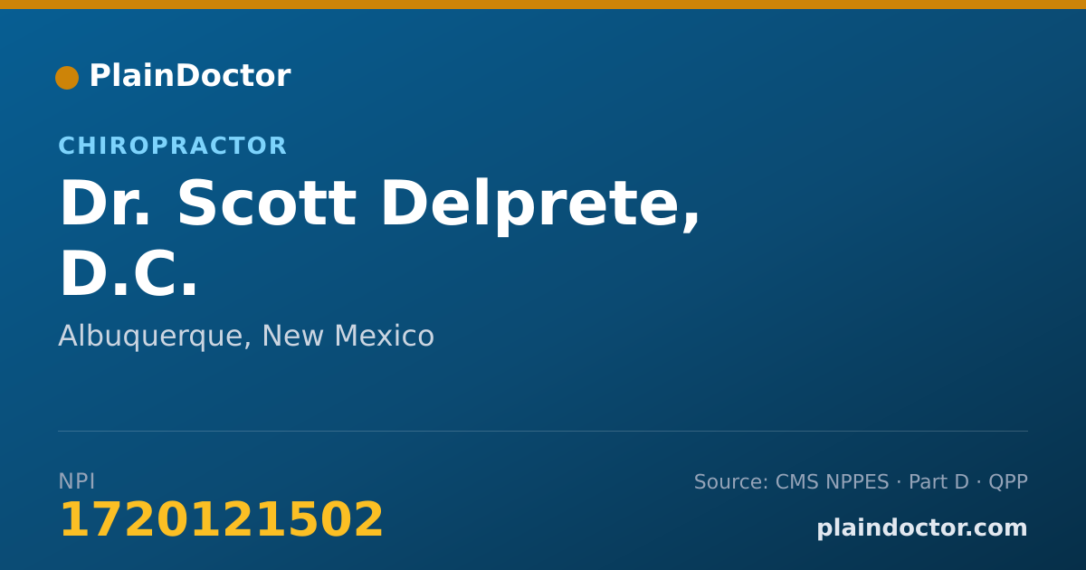 Shareable card for Scott Delprete, D.C. - Chiropractor, Albuquerque, NM