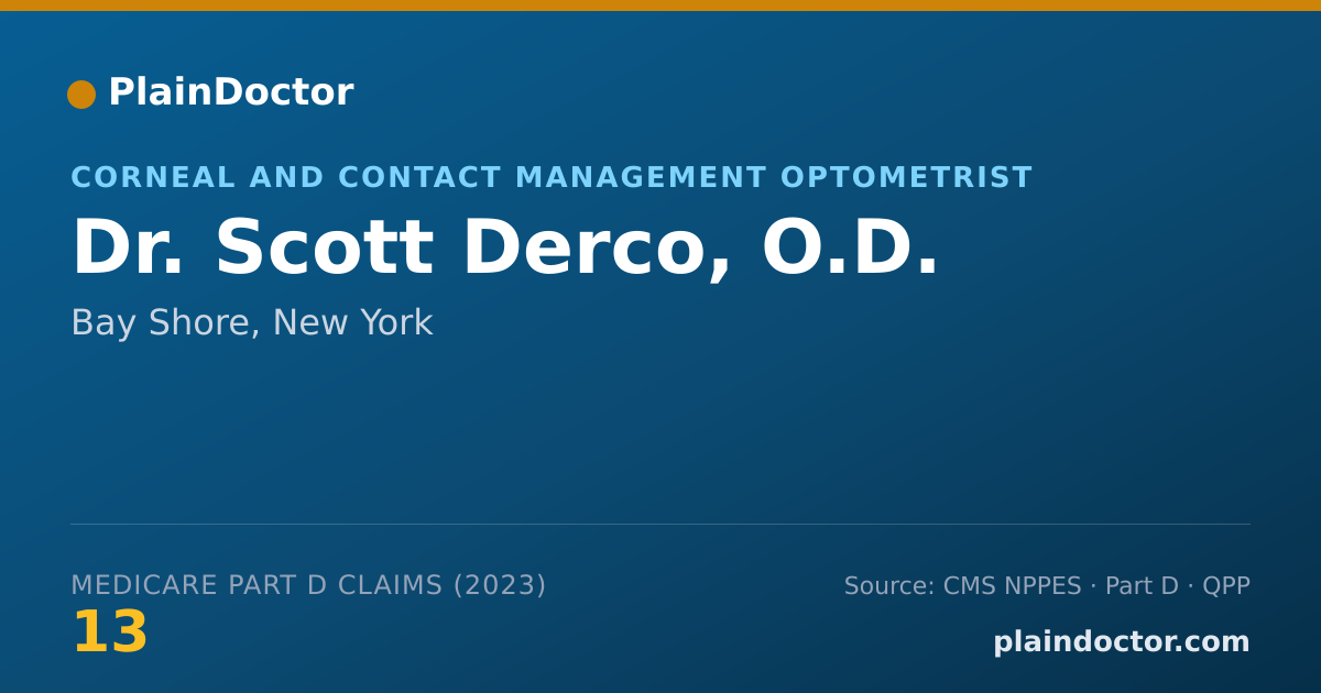 Shareable card for Scott Derco, O.D. - Corneal and Contact Management Optometrist, Bay Shore, NY