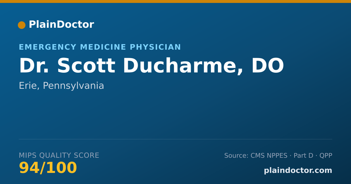 Shareable card for Scott Ducharme, DO - Emergency Medicine Physician, Erie, PA