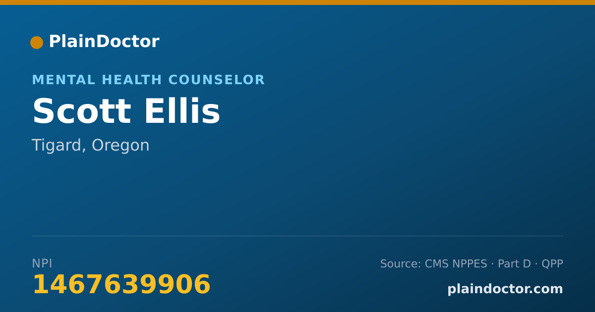 Shareable card for Scott Ellis - Mental Health Counselor, Tigard, OR