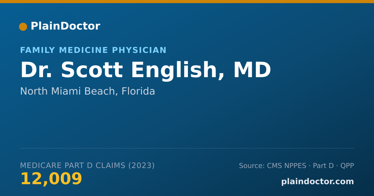 Shareable card for Scott English, MD - Family Medicine Physician, North Miami Beach, FL