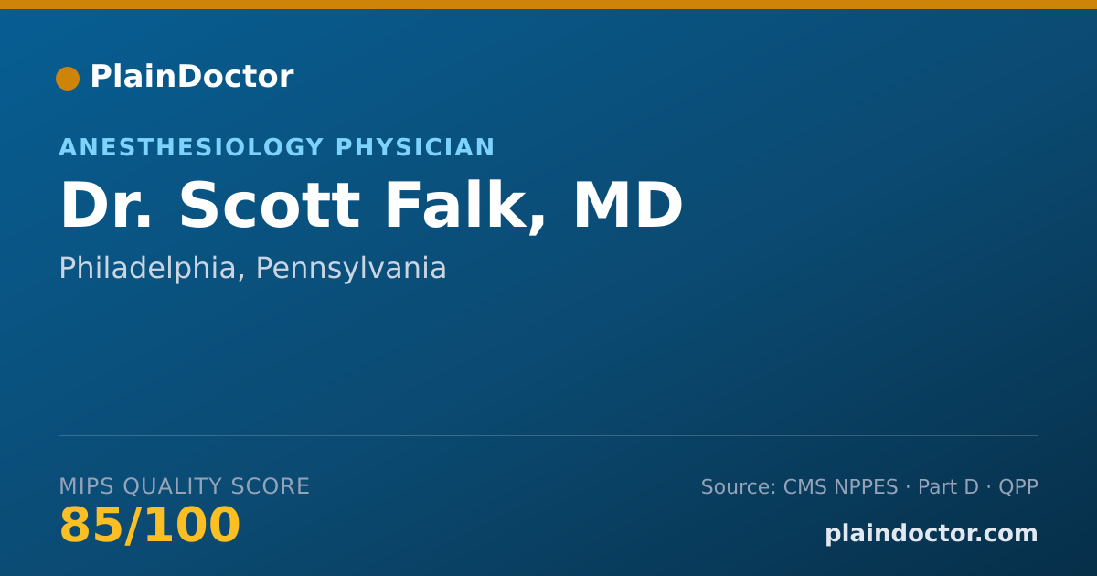 Shareable card for Scott Falk, MD - Anesthesiology Physician, Philadelphia, PA