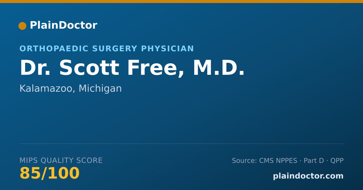 Shareable card for Scott Free, M.D. - Orthopaedic Surgery Physician, Kalamazoo, MI