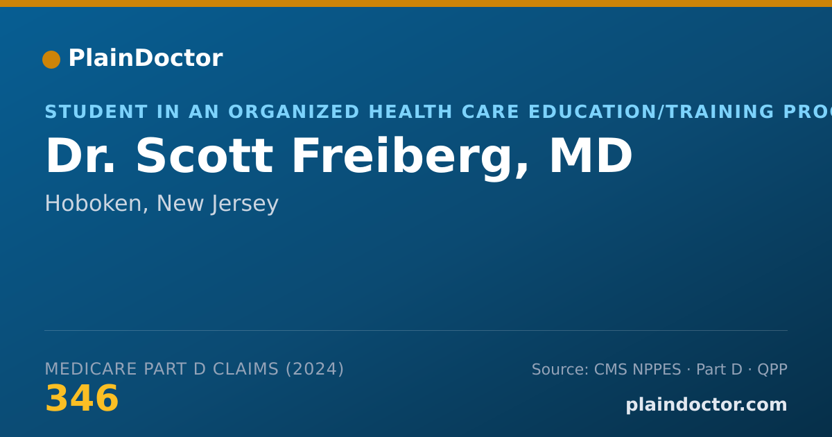 Shareable card for Scott Freiberg, MD - Student in an Organized Health Care Education/Training Program, Hoboken, NJ