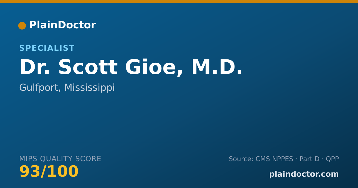 Shareable card for Scott Gioe, M.D. - Specialist, Gulfport, MS