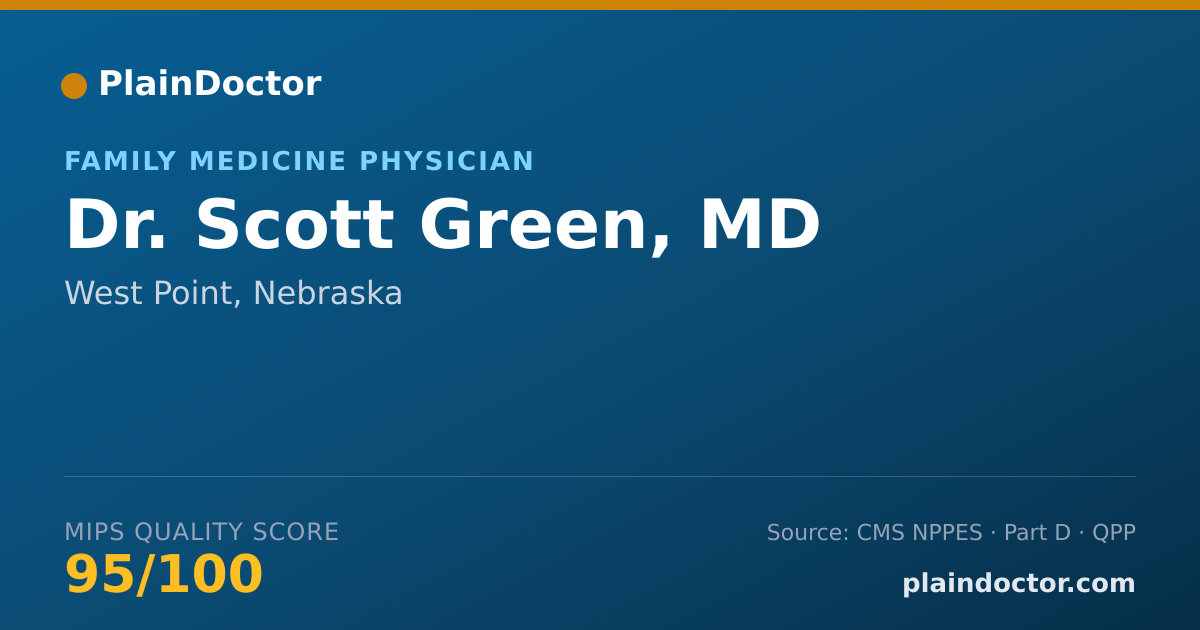Shareable card for Scott Green, MD - Family Medicine Physician, West Point, NE