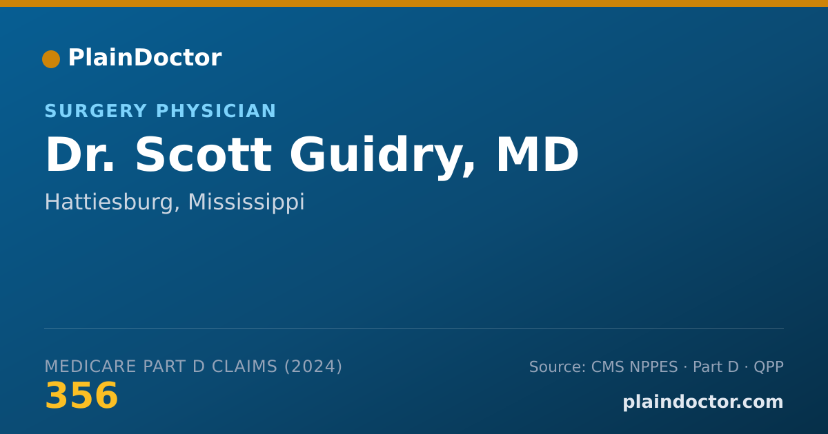 Shareable card for Scott Guidry, MD - Surgery Physician, Hattiesburg, MS