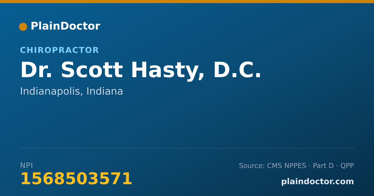 Shareable card for Scott Hasty, D.C. - Chiropractor, Indianapolis, IN