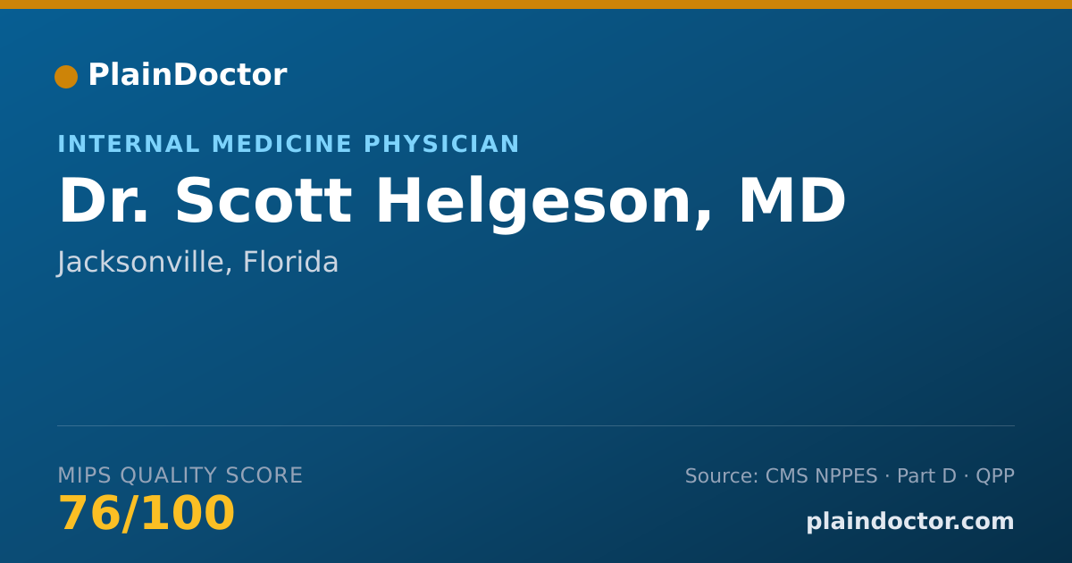 Shareable card for Scott Helgeson, MD - Internal Medicine Physician, Jacksonville, FL