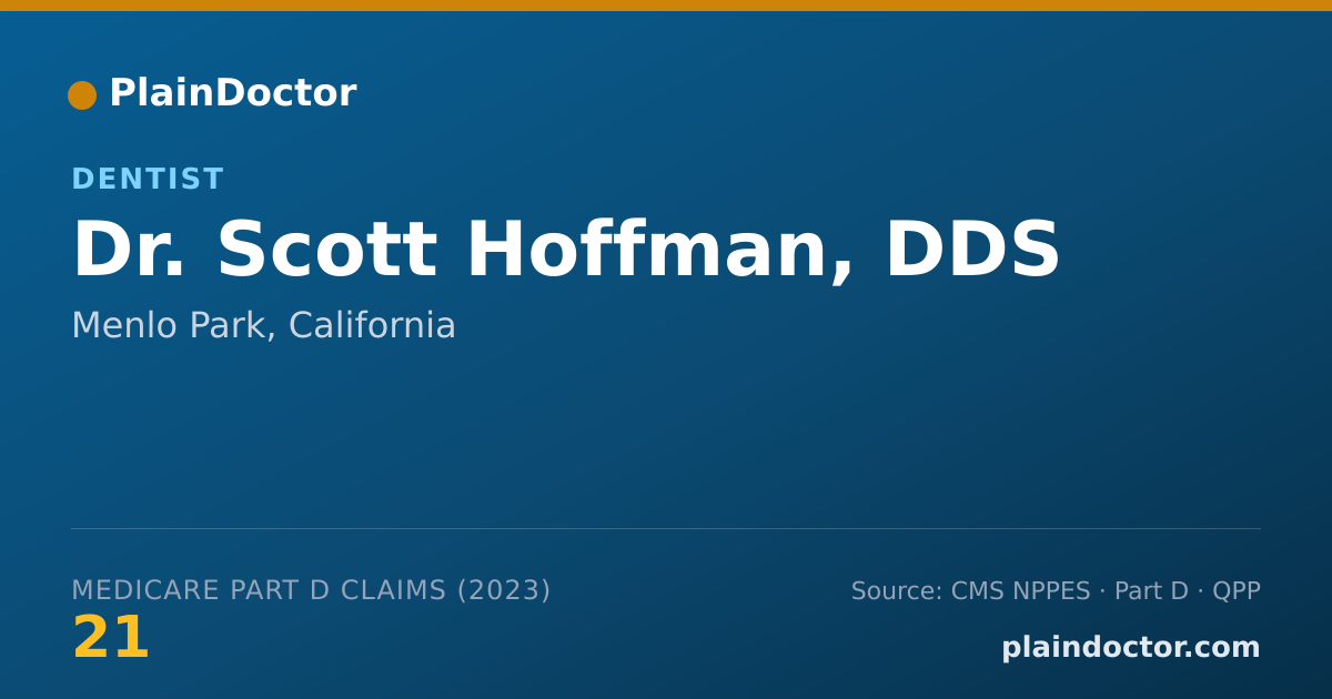Shareable card for Scott Hoffman, DDS - Dentist, Menlo Park, CA