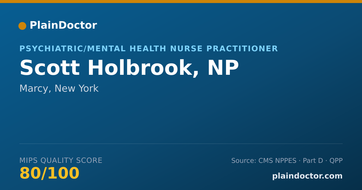 Shareable card for Scott Holbrook, NP - Psychiatric/Mental Health Nurse Practitioner, Marcy, NY