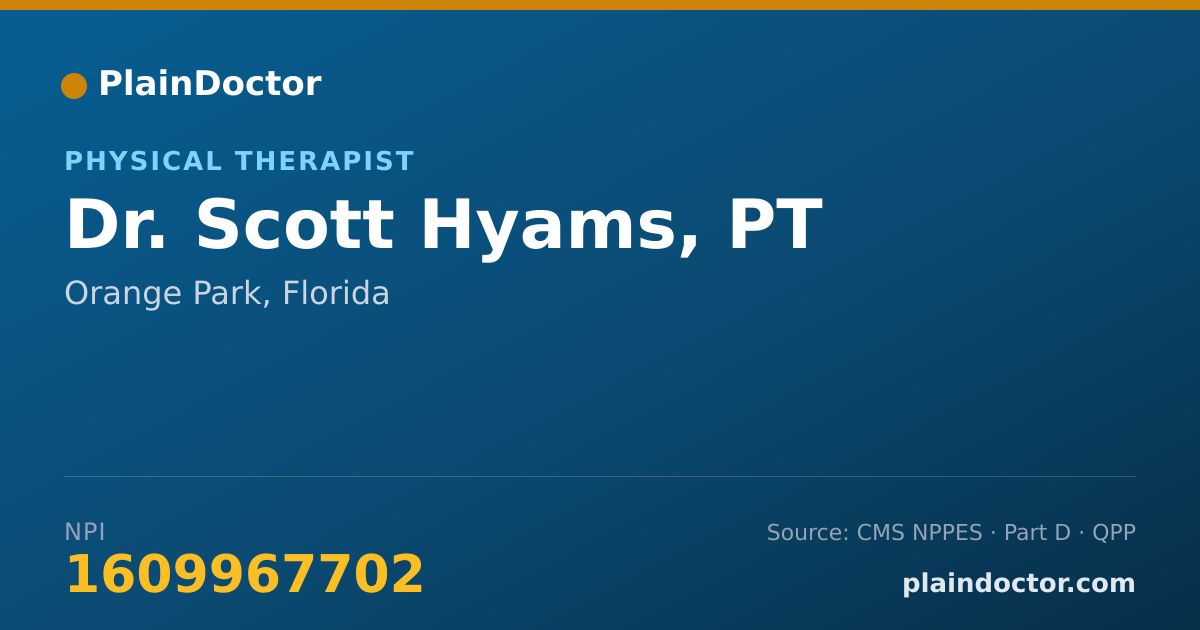 Shareable card for Scott Hyams, PT - Physical Therapist, Orange Park, FL