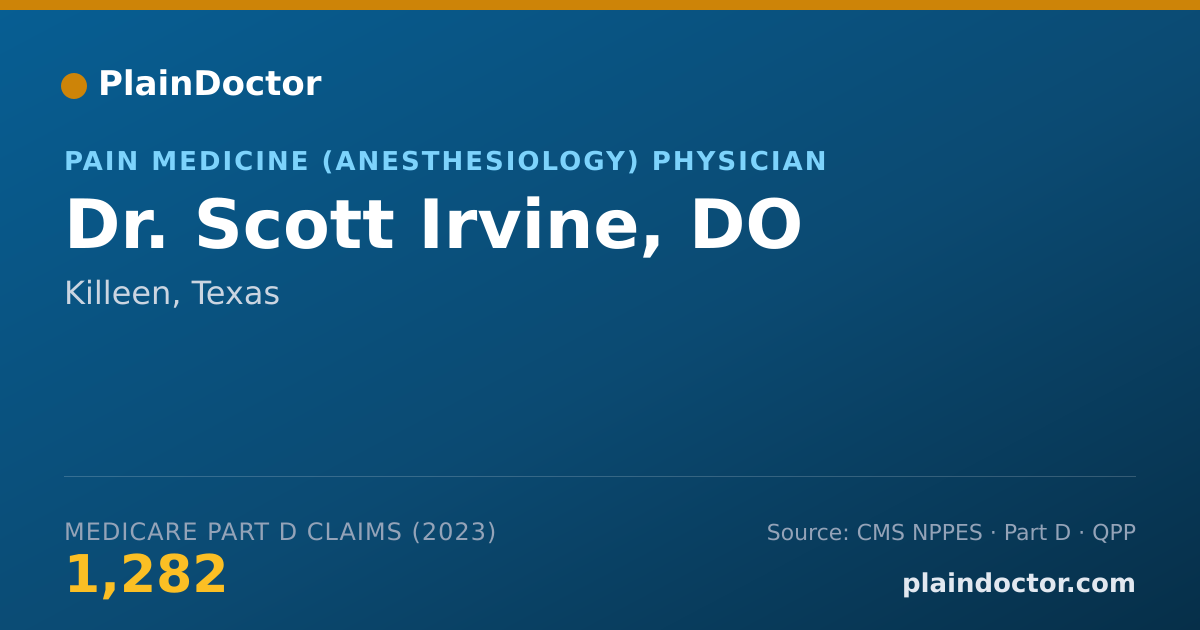 Shareable card for Scott Irvine, DO - Pain Medicine (Anesthesiology) Physician, Killeen, TX