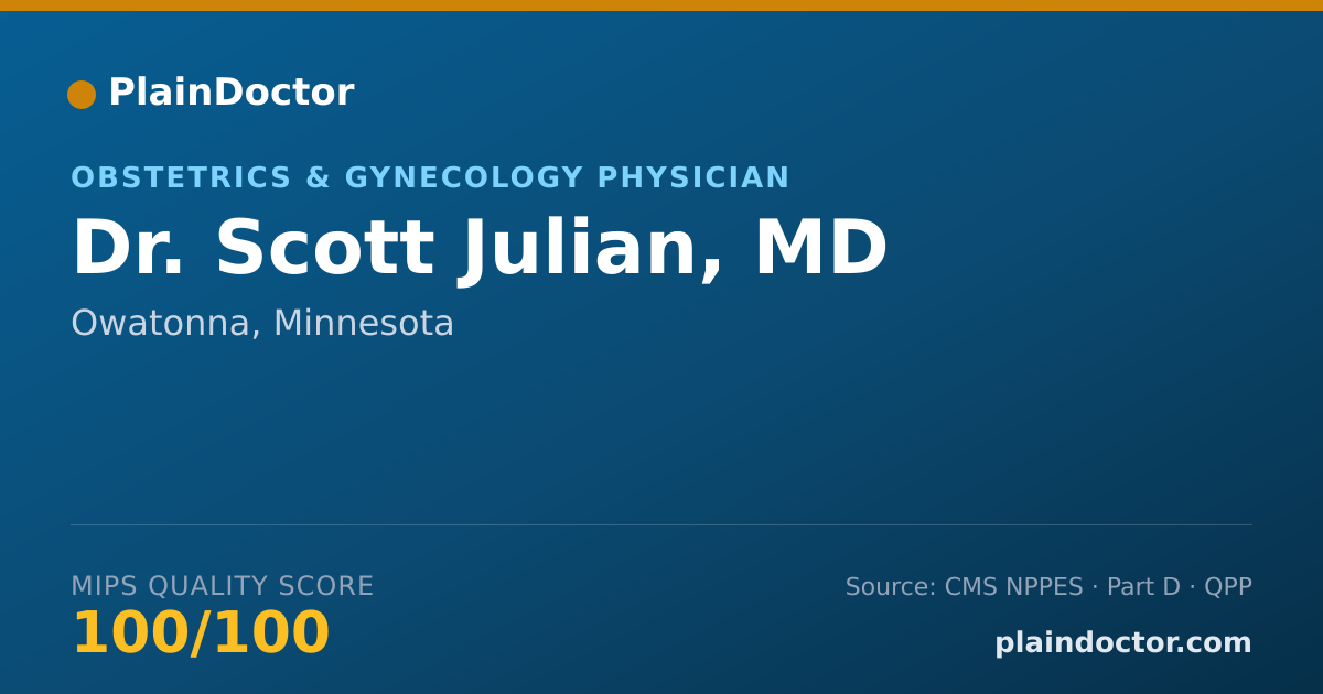 Shareable card for Scott Julian, MD - Obstetrics & Gynecology Physician, Owatonna, MN