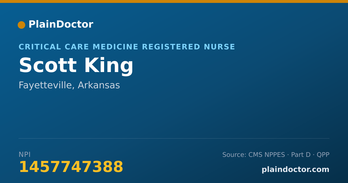 Shareable card for Scott King - Critical Care Medicine Registered Nurse, Fayetteville, AR