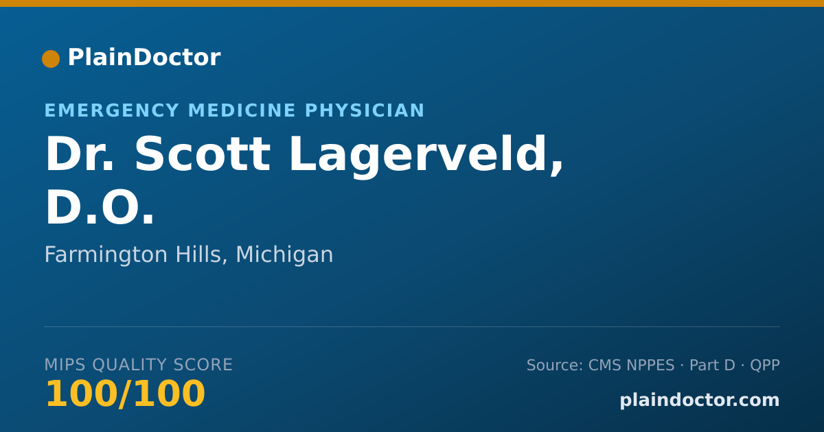 Shareable card for Scott Lagerveld, D.O. - Emergency Medicine Physician, Farmington Hills, MI