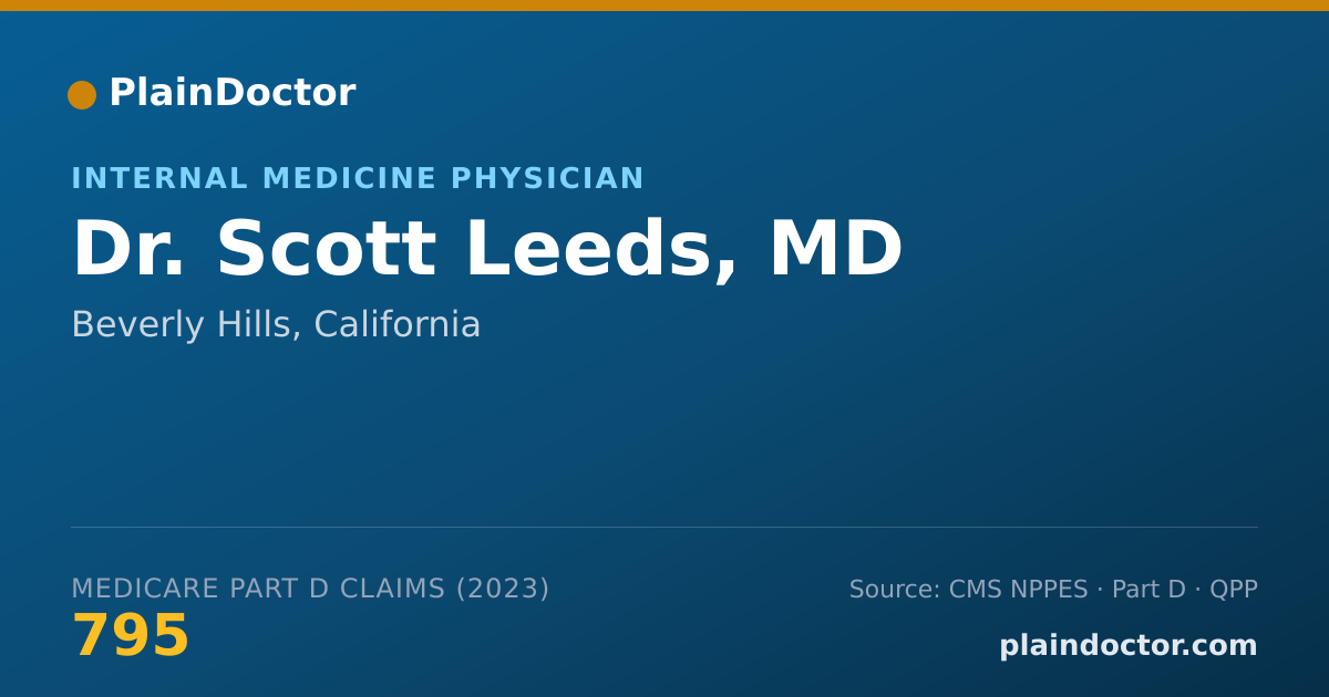 Shareable card for Scott Leeds, MD - Internal Medicine Physician, Beverly Hills, CA
