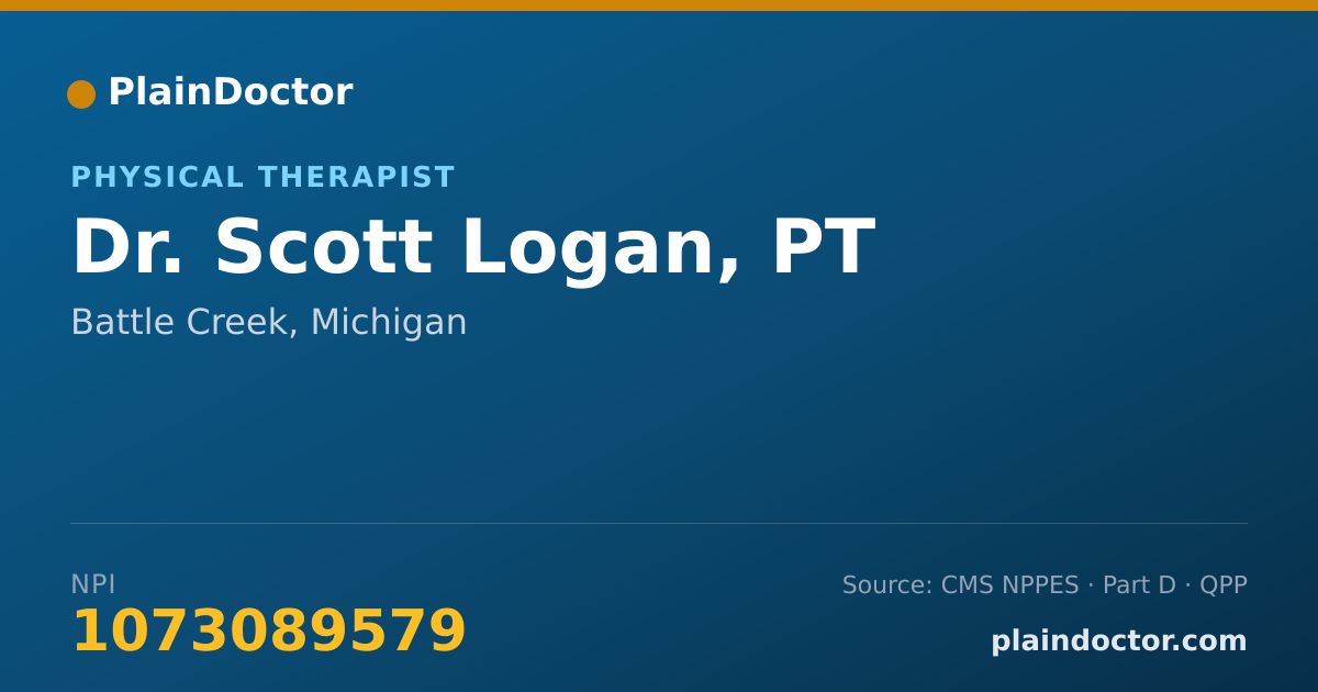 Shareable card for Scott Logan, PT - Physical Therapist, Battle Creek, MI