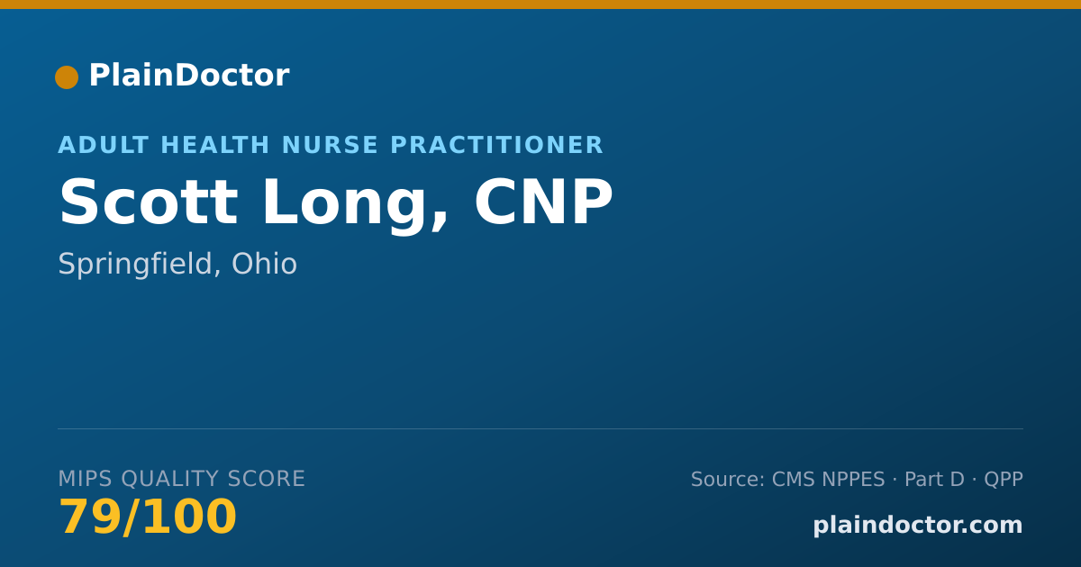 Shareable card for Scott Long, CNP - Adult Health Nurse Practitioner, Springfield, OH