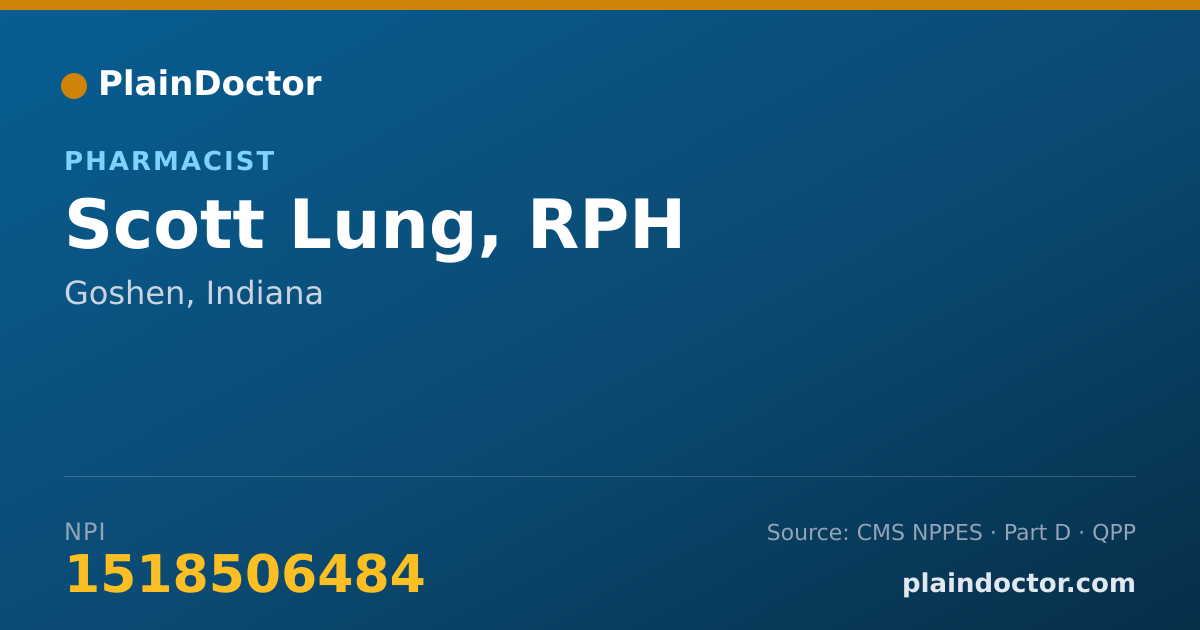 Shareable card for Scott Lung, RPH - Pharmacist, Goshen, IN